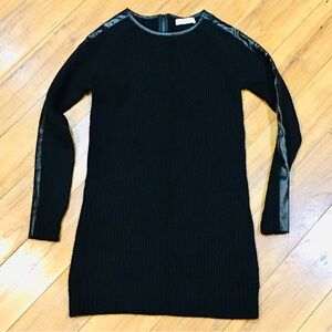 Abercrombie Fitch dress leather style waffle chunky cable knit black sma…